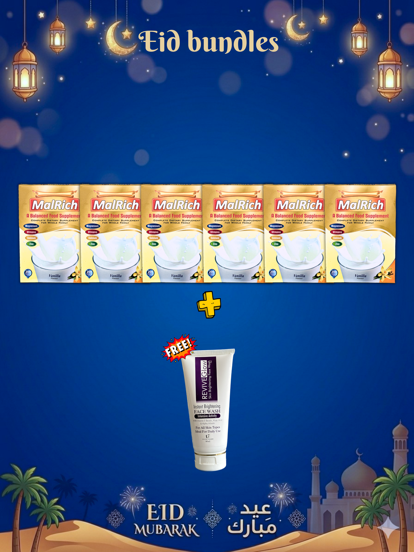 Pack of 6 Malrich Soft & ReviveGlow facewash