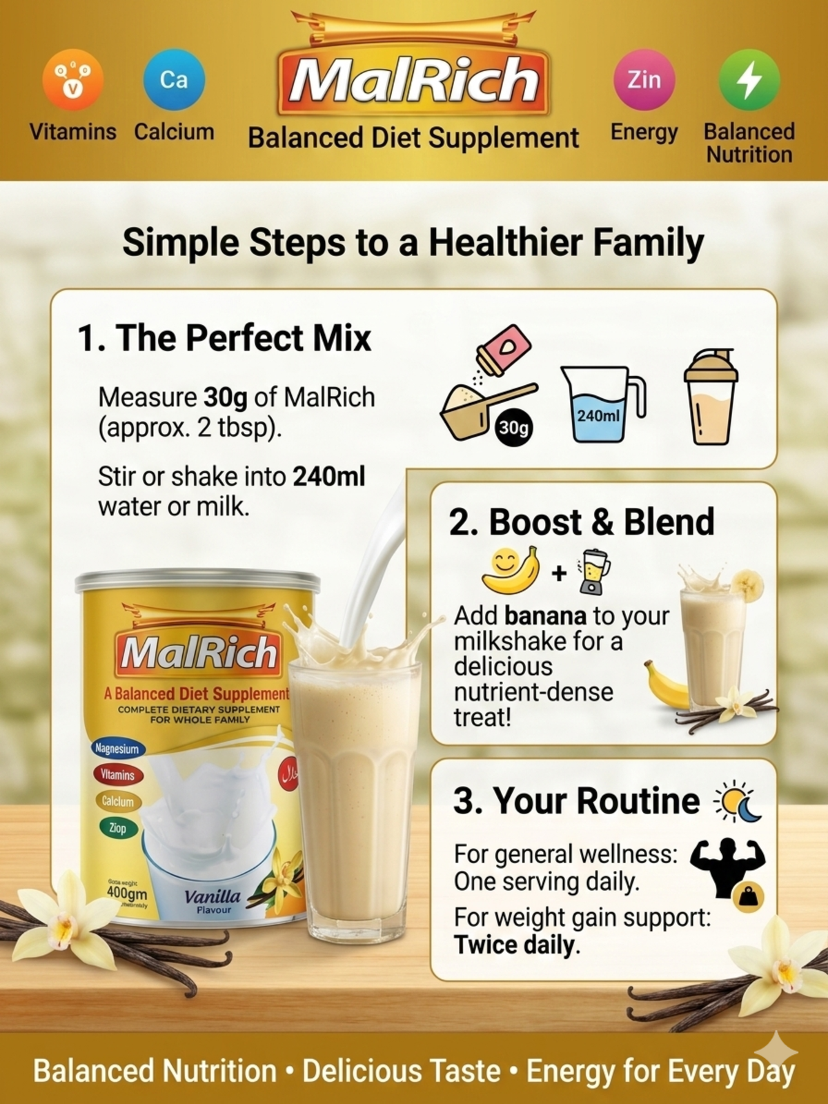 MalRich Balanced Diet Supplement(500gm) – Glowpharm