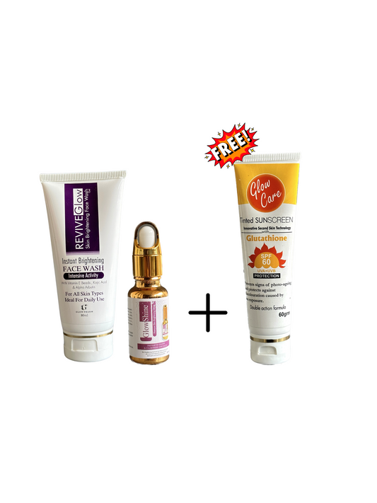 Pack of Glowshine serum & ReviveGlow facewash with Free Sunscreen