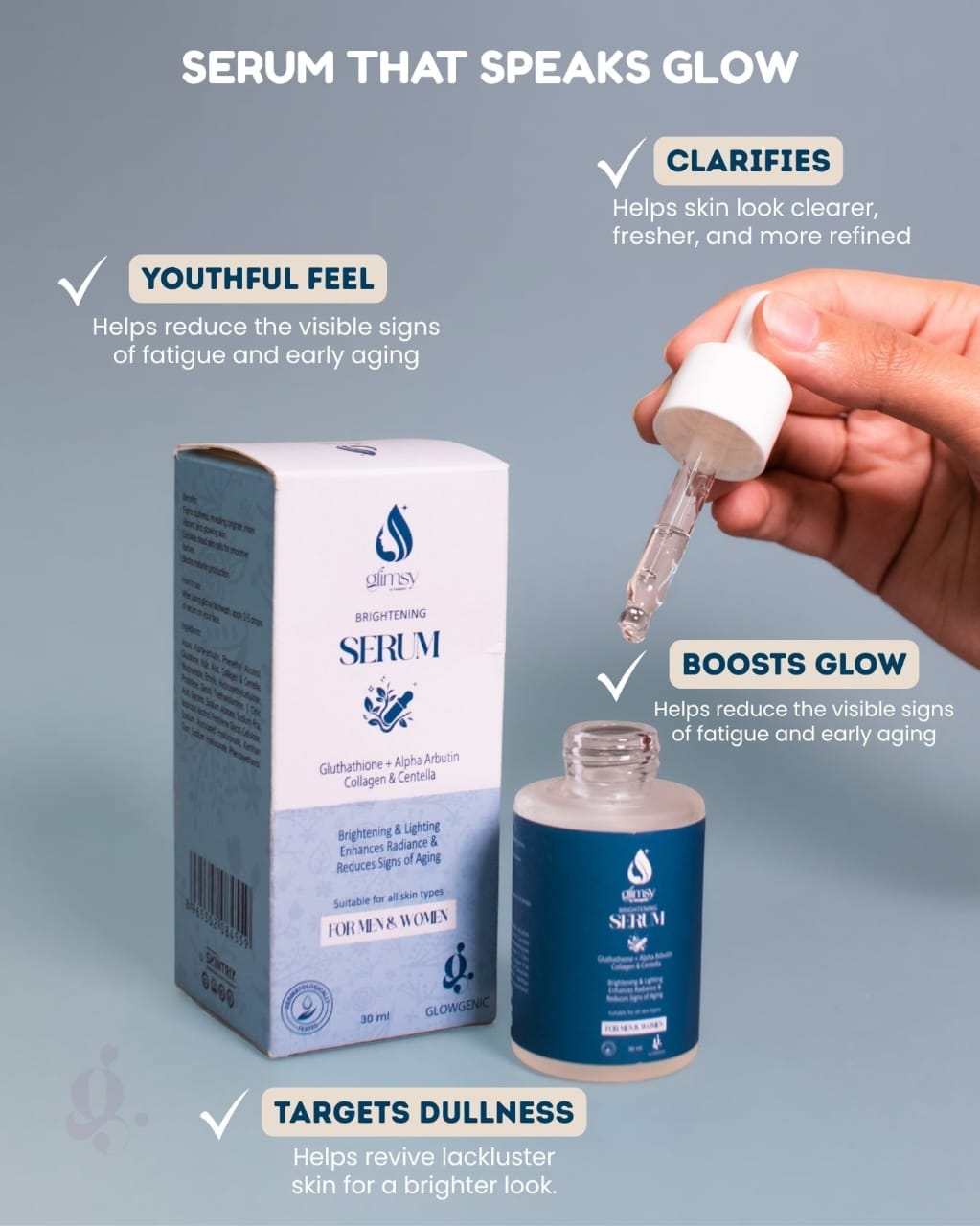 Glimsy Brightening serum ( Collagen & Centalla)